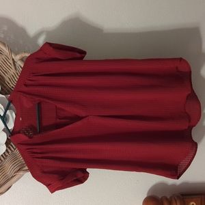 Burgundy V-Neck Blouse Medium
